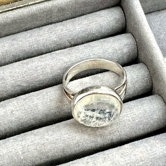 Silver Moonstone Ring & Purple Statement Earrings - Picture 15 of 17